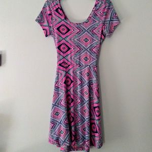 Keyhole Back Neon Dress
